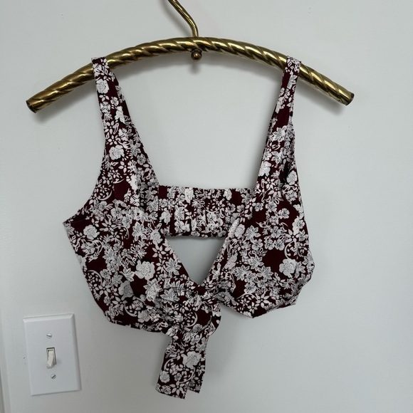 Zara floral tie up bralette/crop top S - Picture 2 of 5